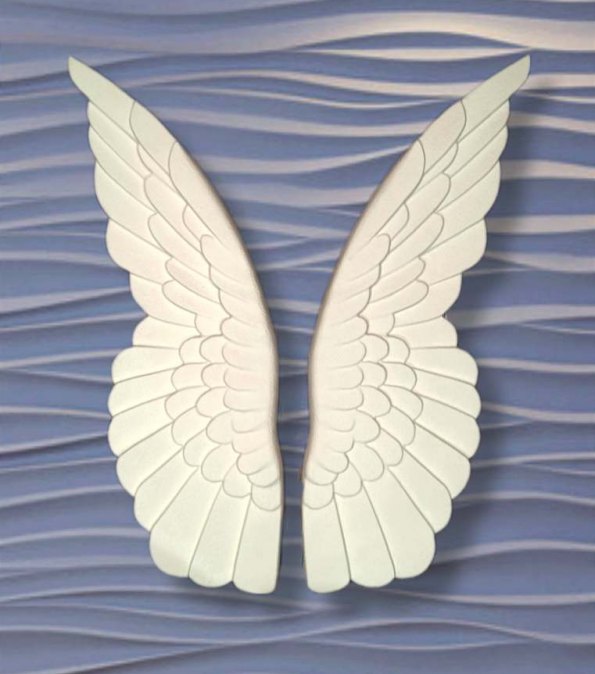 Крылья ангела белые 1м 20 см легкие (полиуретан) "Angel dreams"