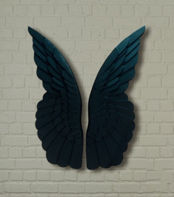 Крылья ангела черные 1м 20 см легкие (полиуретан) "Angel dreams"